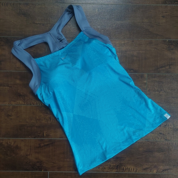 Nike Tennis Racerback Tank Top Turquoise Size Small - Picture 1 of 8